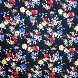 Stoff Krepp Blumen Bouquet Schwarz - Ribes y Casals