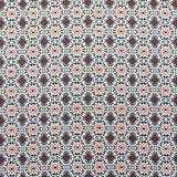 Geometrischer Blumen-Krepp-Stoff Orange - Ribes y Casals