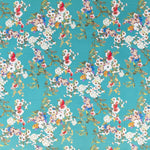 Stoff Krepp Blumen Kimono Aquamarin - Ribes y Casals