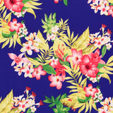 Blauer tropischer Blumen-Krepp-Stoff - Ribes y Casals