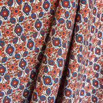 Geometrischer Krepp-Stoff Blau Orange - Ribes y Casals