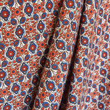Geometrischer Krepp-Stoff Blau Orange - Ribes y Casals