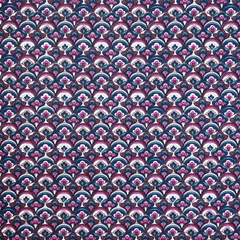 Fuchsia Geometrischer Krepp-Stoff Fuchsia - Ribes y Casals