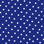 Weißer gepunkteter Krepp-Stoff mit blauem Hintergrund 7 mm - Ribes y Casals