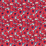 Marrokain-Krepp-Stoff Rote Gänseblümchen - Ribes y Casals