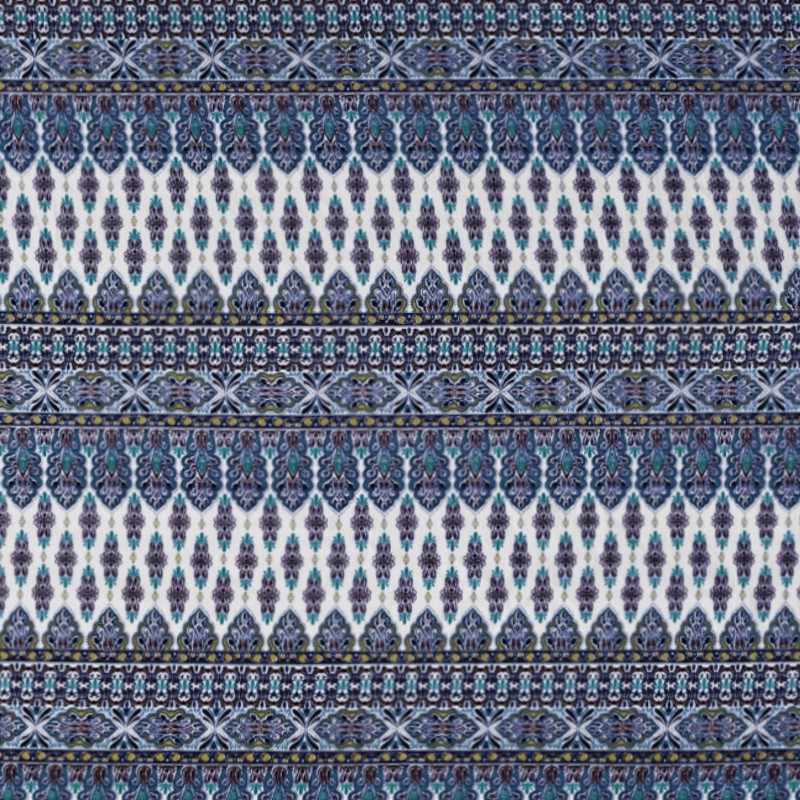 Krepp Marrocain Mosaik Stoff Blau - Ribes y Casals