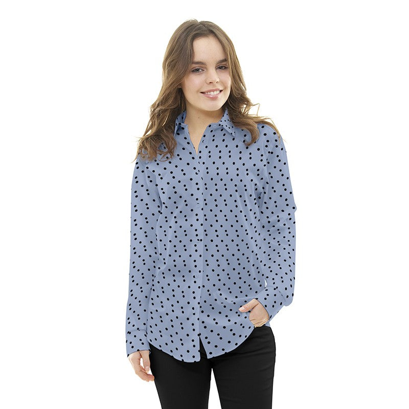 Polka Dots Satin Hellblau - Ribes y Casals