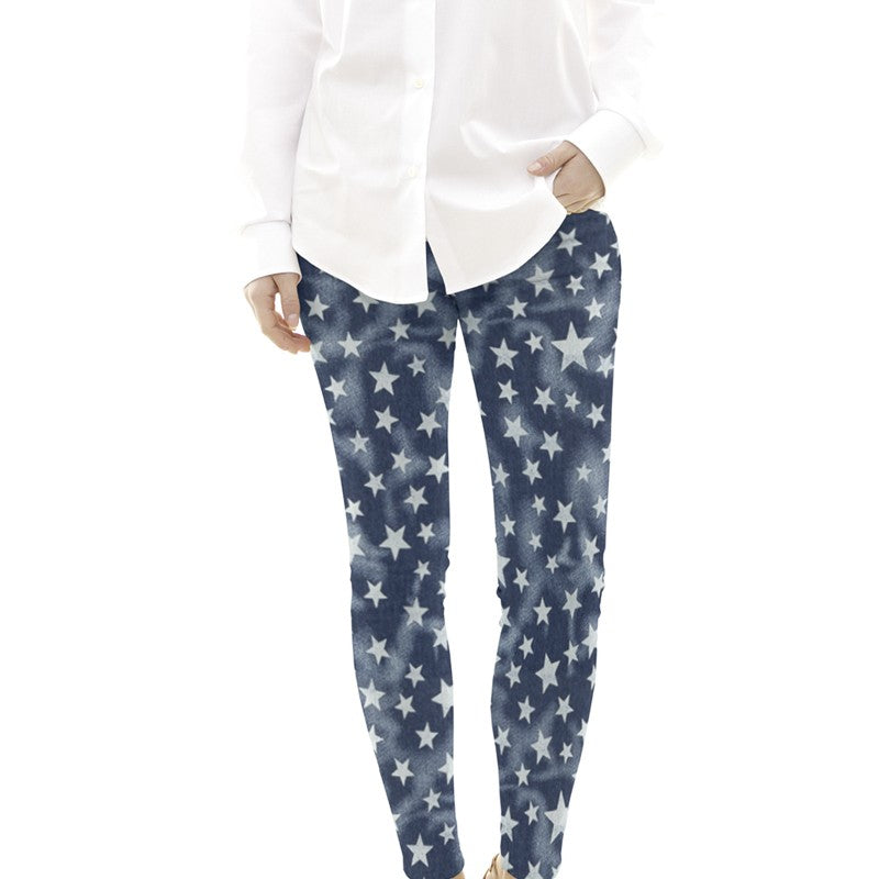 Denim Stretch Stoff Sterne Blau - Ribes y Casals