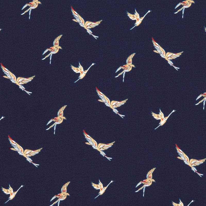 Marineblaue Vögel Stretch-Stoff - Ribes y Casals