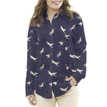 Marineblaue Vögel Stretch-Stoff - Ribes y Casals
