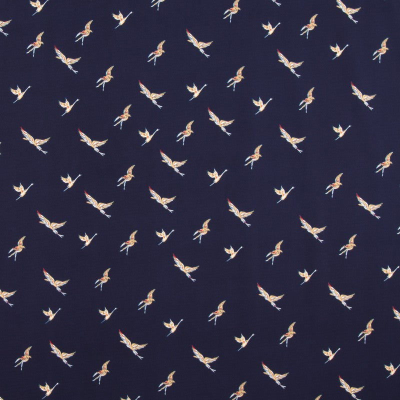 Marineblaue Vögel Stretch-Stoff - Ribes y Casals