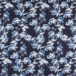 Marineblauer Blumen Stretch-Stoff - Ribes y Casals