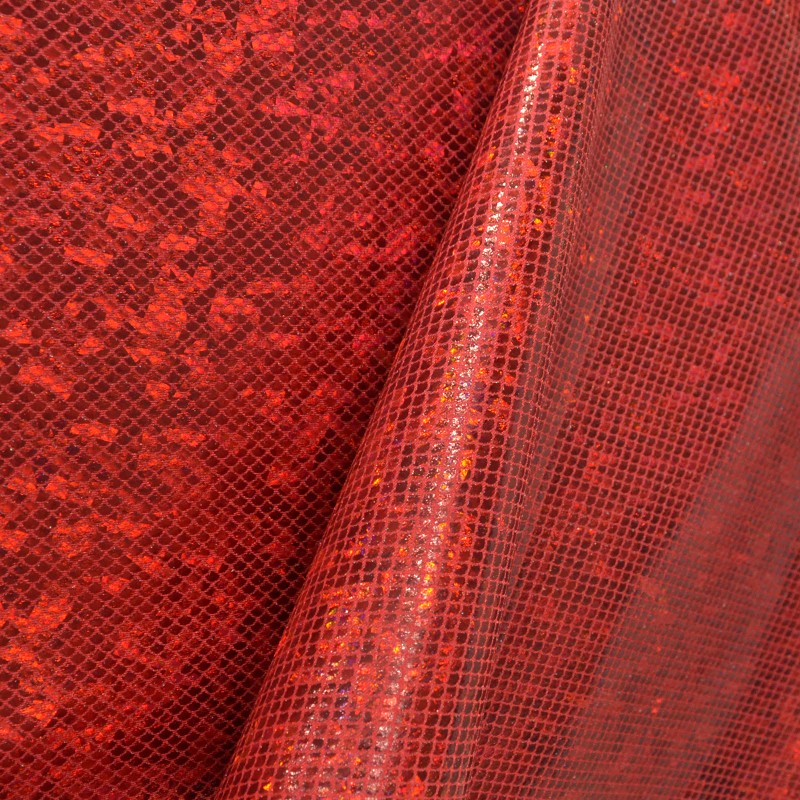 Hologramm roter elastischer Stoff - Ribes y Casals