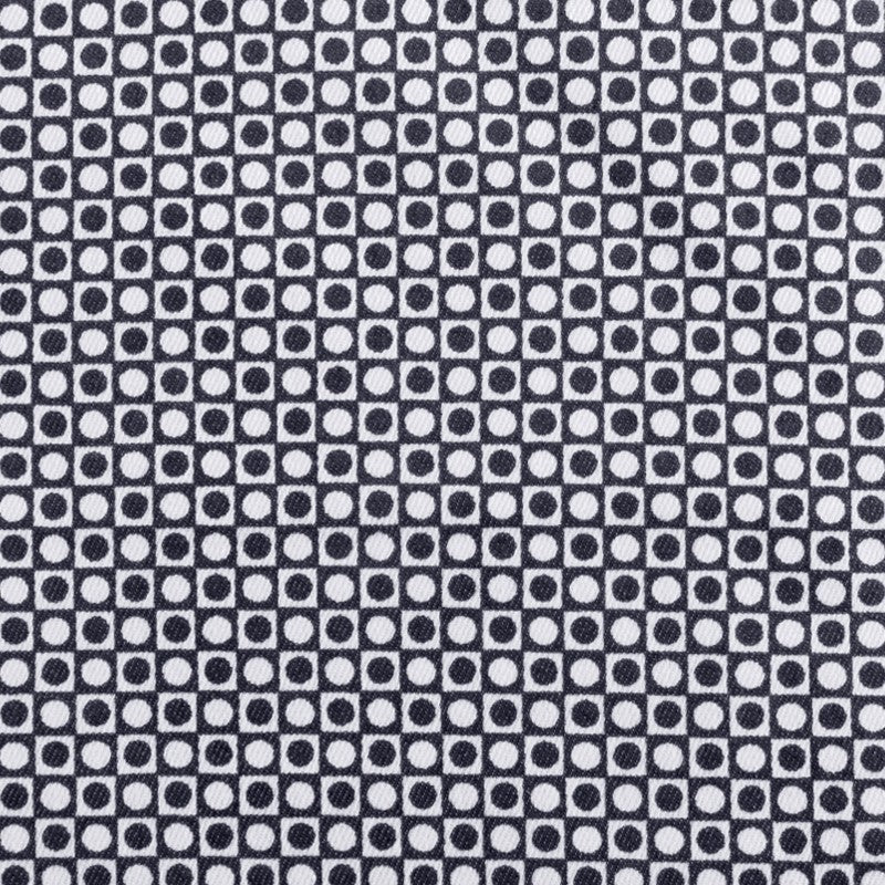 Bedruckter Stoff Marineblau Circle Square Print Stoff - Ribes y Casals