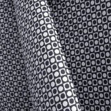Bedruckter Stoff Marineblau Circle Square Print Stoff - Ribes y Casals