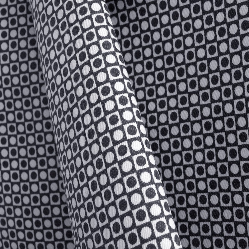 Bedruckter Stoff Marineblau Circle Square Print Stoff - Ribes y Casals