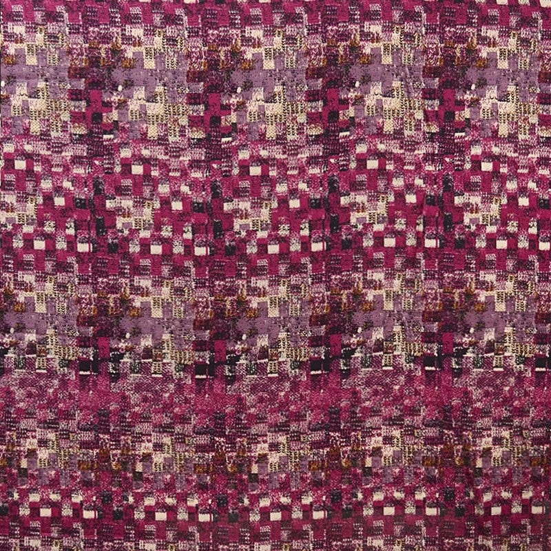 Fuchsia Mosaic Matt Satin Print Stoff Fuchsia - Ribes y Casals