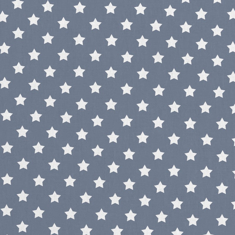 Weiße Sterne Stoff Denim Blue Hintergrund - Ribes y Casals
