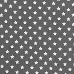 Weiße Sterne Stoff Charcoal Grey Hintergrund - Ribes y Casals