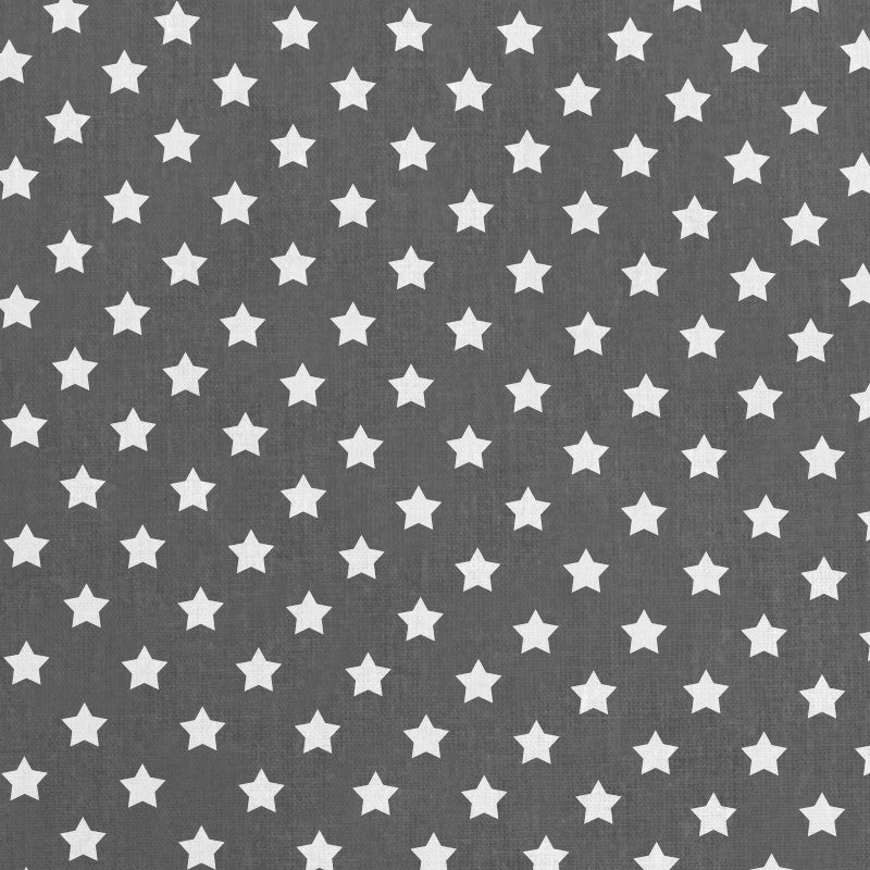 Weiße Sterne Stoff Charcoal Grey Hintergrund - Ribes y Casals