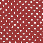 Weiße Sterne Stoff roter Hintergrund - Ribes y Casals