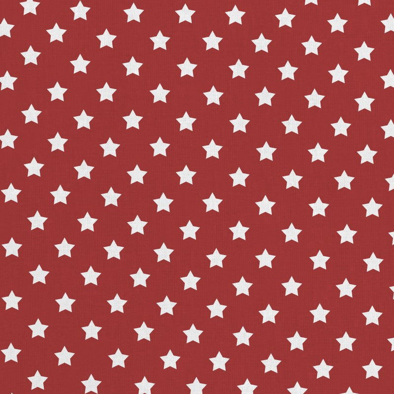 Weiße Sterne Stoff roter Hintergrund - Ribes y Casals