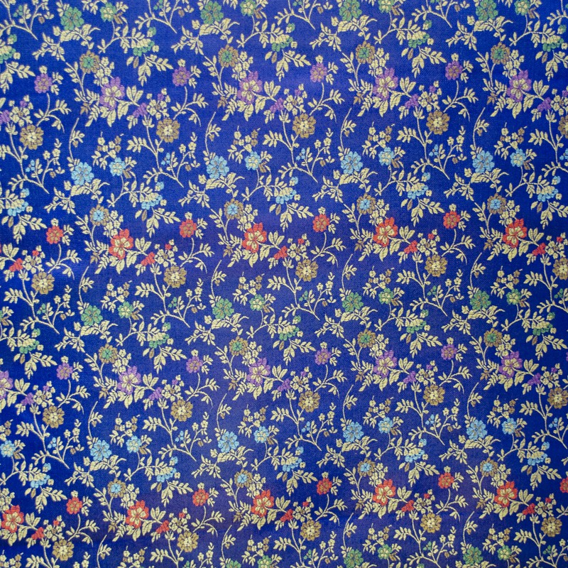Stoff Fantasy Blumen Electric Blue - Ribes y Casals