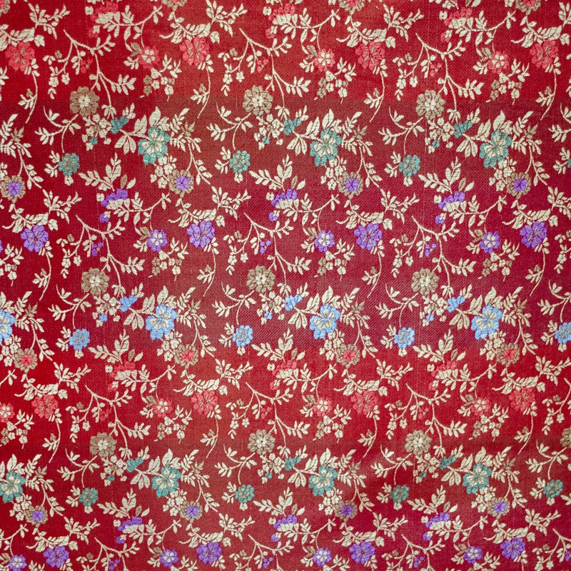 Stoff Fantasy Blumen Rot - Ribes y Casals