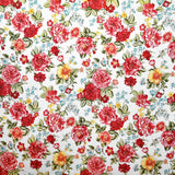 Khaki Rote Blume Stoff - Ribes y Casals