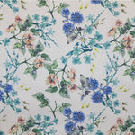 Blümchen Satin Blümchen Stoff Blau - Ribes y Casals