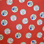 Flamenco Blumen Stoff mit roten Punkten Roter Hintergrund - Ribes y Casals
