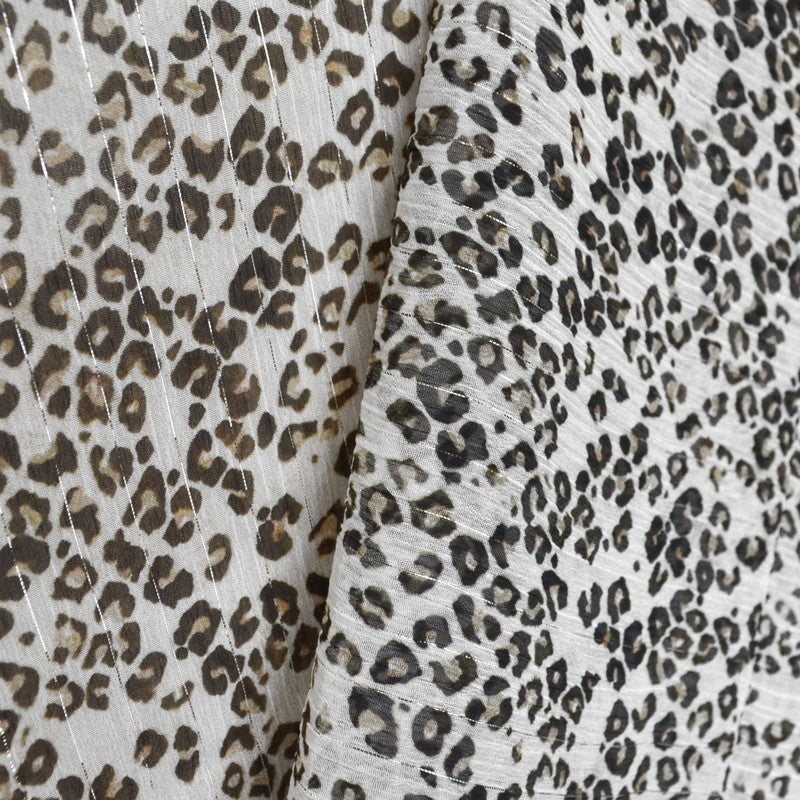 Bambula Leopard Beige Gaze Gaze-Stoff - Ribes y Casals