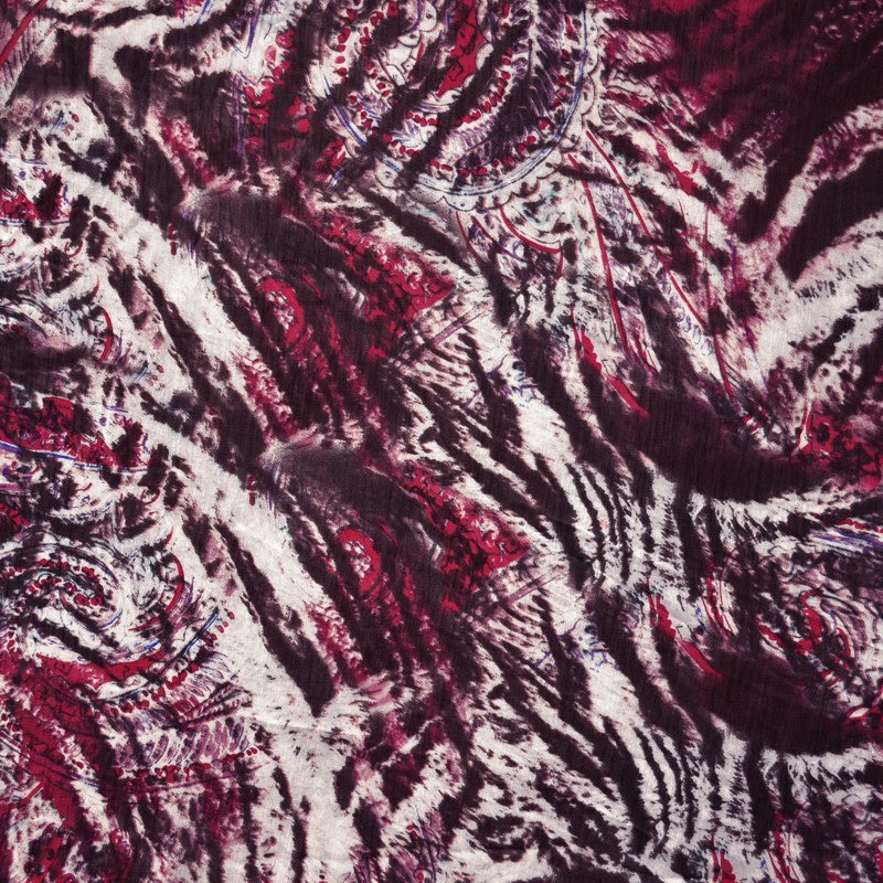 Fuchsia Fantasy Bedruckter Chiffon Stoff - Ribes y Casals