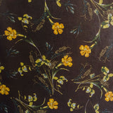 Stoff Gaze Blumen Hintergrund Schokoladenbraun - Ribes y Casals
