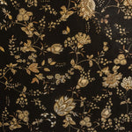Stoff Gaze Blumen Braun Schwarz Hintergrund - Ribes y Casals