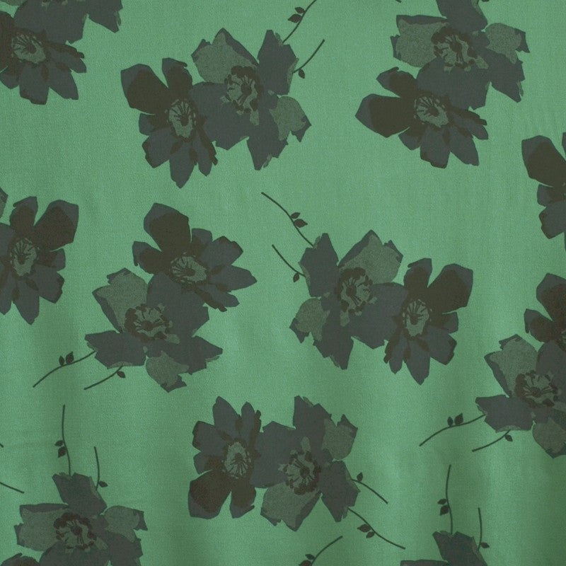 Marineblaues mit Blumen bedrucktes Georgette-Tuch - Ribes y Casals