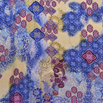 Georgette-Stoff Bedruckte Hindu-Blume Blau - Ribes y Casals