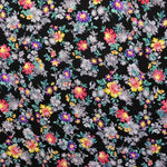 Stoff Georgette Bedruckter Kimono Schwarz - Ribes y Casals