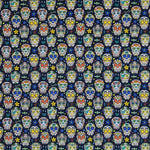 Mexikanischer Totenkopf Marineblau Stoff für Kinder - Ribes y Casals
