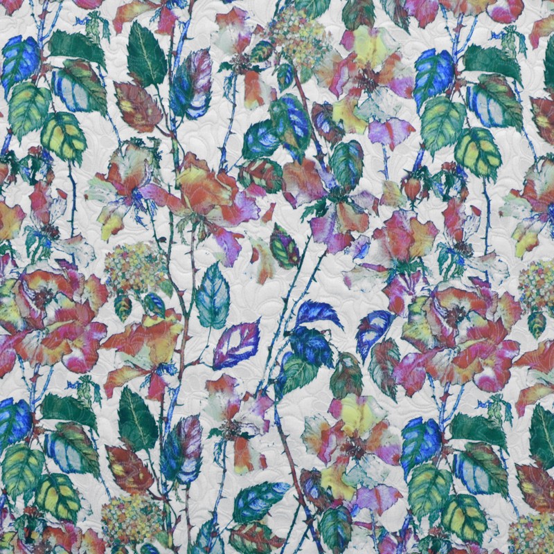 Cloqué Floraler Jacquard-Stoff - Ribes y Casals