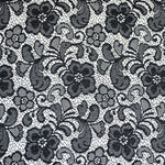 Jacquard-Spitze Schwarzer Blumen-Stoff - Ribes y Casals