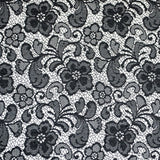 Jacquard-Spitze Schwarzer Blumen-Stoff - Ribes y Casals