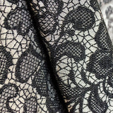 Jacquard-Spitze Schwarzer Blumen-Stoff - Ribes y Casals