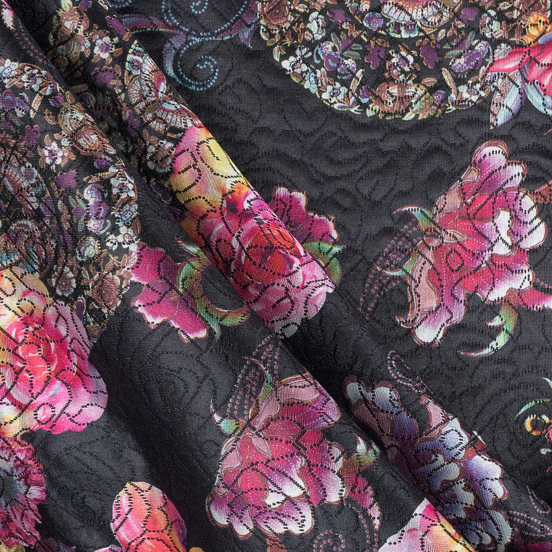 Jacquard-Stoff Japan Schwarz - Ribes y Casals