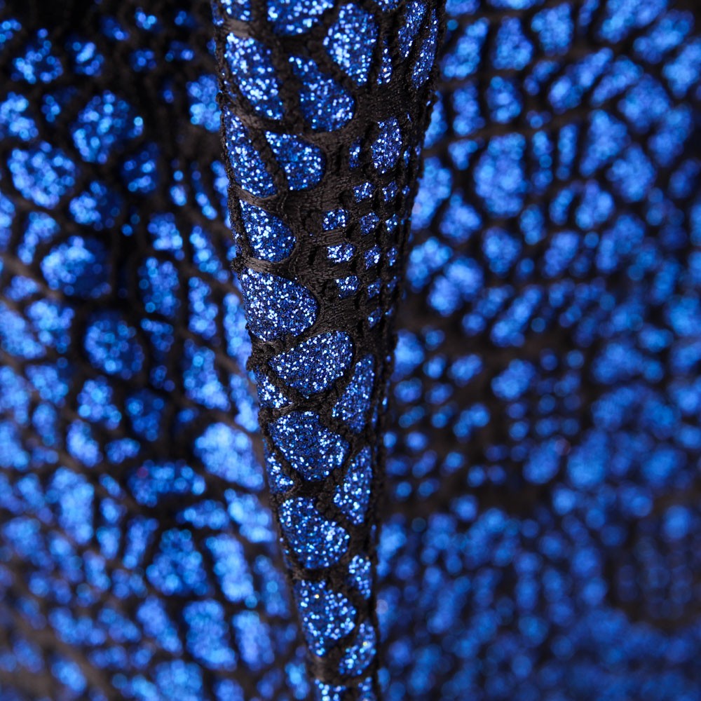 Lamé Spider Stoff Blau - Ribes y Casals