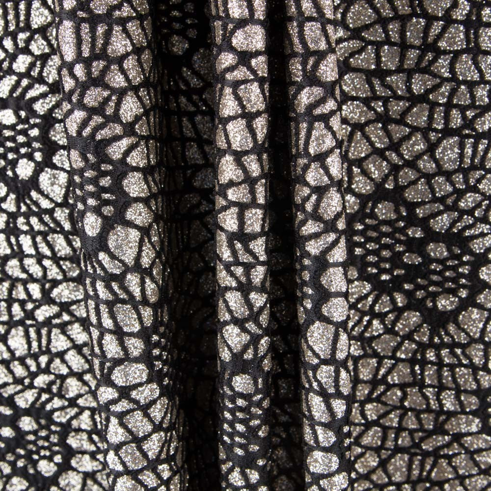 Stoff Lamé Spider Silber - Ribes y Casals