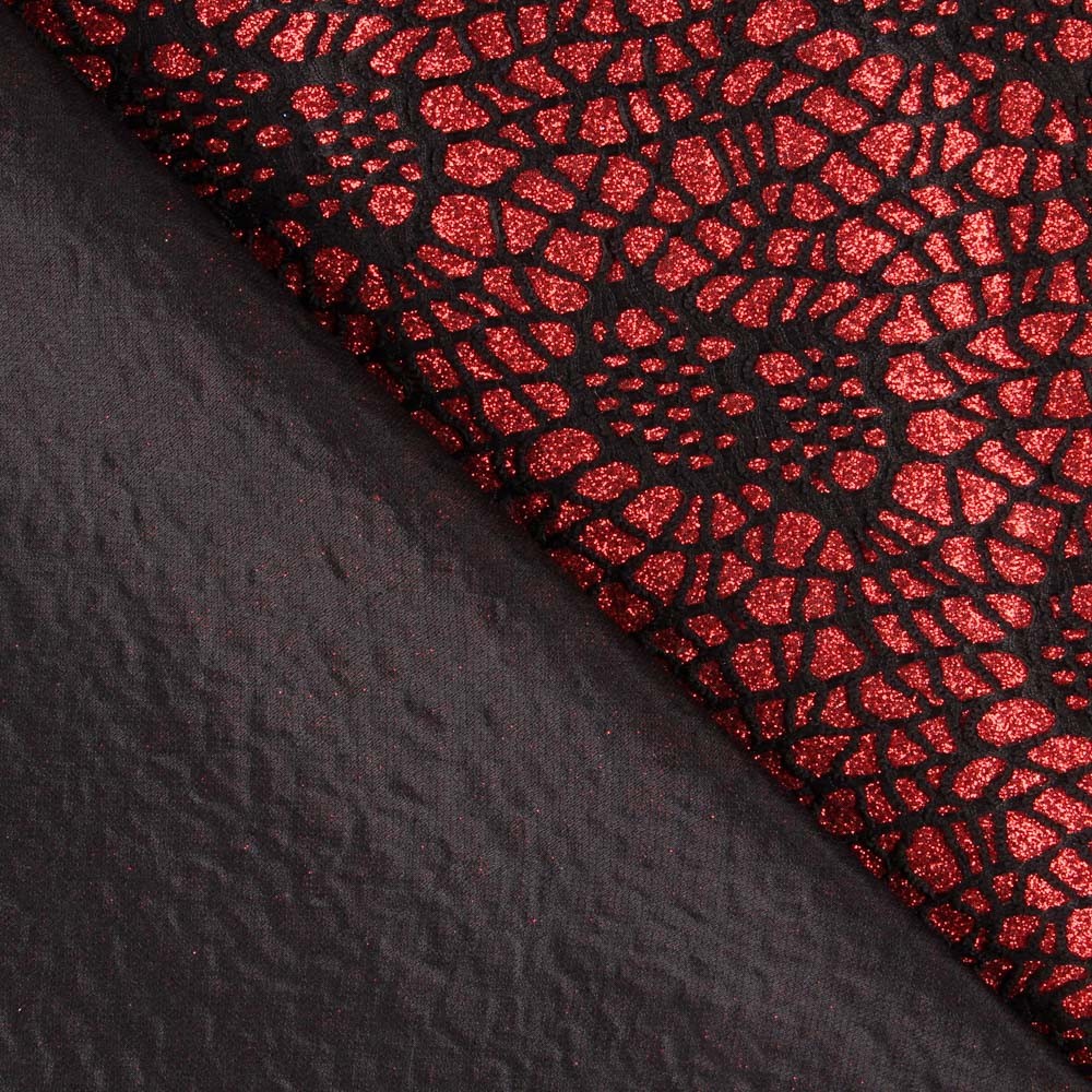 Stoff Lamé Spider Rot - Ribes y Casals