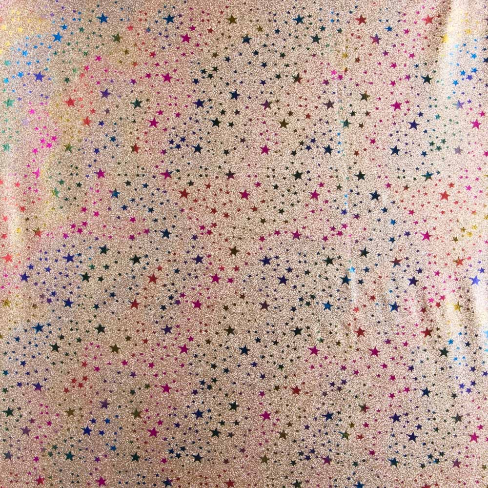 Lamé Glitter Glitter Stars Gold Stoff - Ribes y Casals