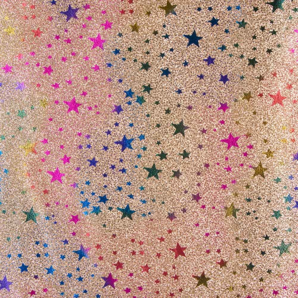 Lamé Glitter Glitter Stars Gold Stoff - Ribes y Casals