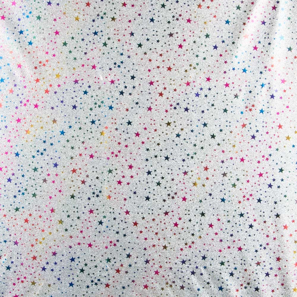Lamé Glitter Glitter Stars Silber Stoff - Ribes y Casals